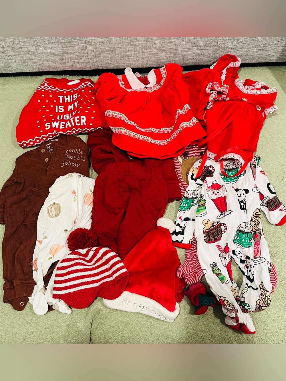 14 Pc Baby Infant Girls' Fall Holiday Clothing Outfit Lot Christmas 0-3 Months